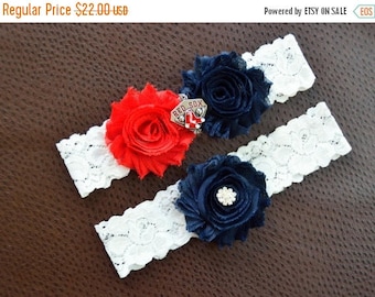 ON SALE Boston Red Sox Wedding Garter Set, Red Sox Garter, Boston Red Sox Bridal Garter Set, Wedding Garter, Baseball Wedding Garter,Stretch