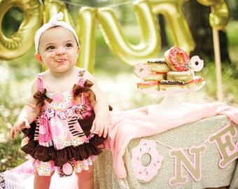 Donut First Birthday Banner- First Birthday High Chair Banner- Donut Party- Donut First Birthday!