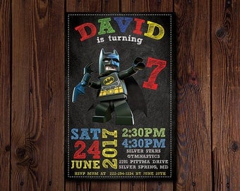 Lego Batman invitation, Batman Party, Lego Batman birthday invitation, Batman instant download, Batman Printables, Editable, Lego invitation