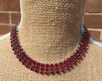 Red stone choker necklace
