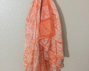 Scarves by Vera Orange Silk Daisy Scarf Vera Neumann