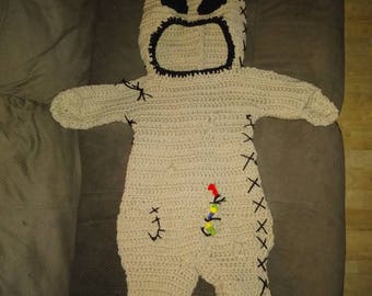Baby outfit costume 4-6 month old - nightmare before christmas boogyman boogie oogie Halloween costume. Made to order