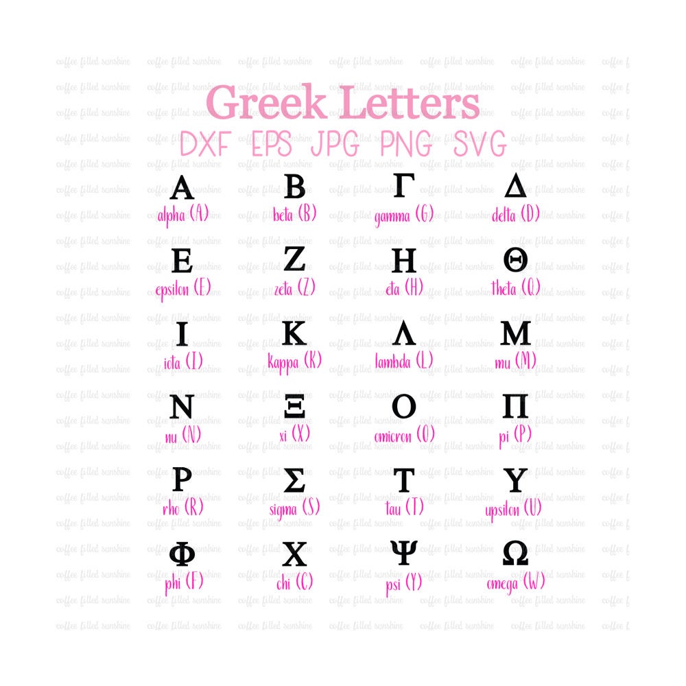 GREEK LETTERS Digital Alphabet Greek SVG Greek Svg Vector