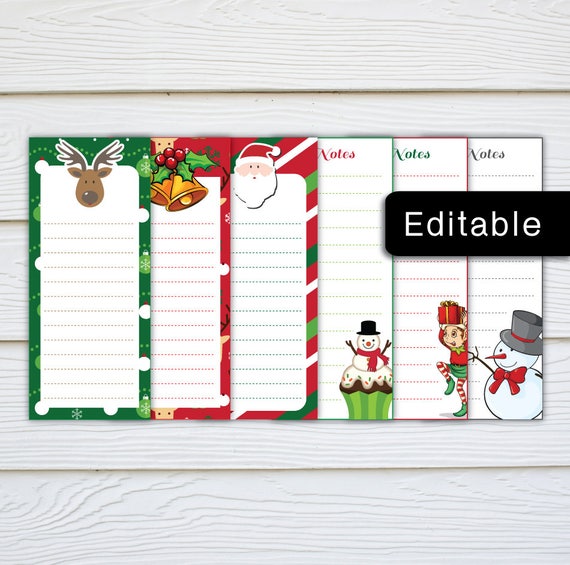 Editable Christmas Notes /Xmas notes 26