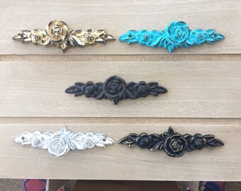 Cast Iron Rose Pulls , Pull, Pulls, Drawer Pulls, Cabinet Pulls