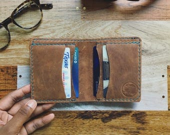 LEATHER WALLET - Brown Leather Wallet - Mens Leather Wallet - Leather Bill Fold - Wallet - Bi-Fold Wallet
