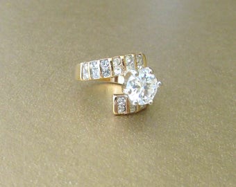 18K Gold Plated Cubic Zirconium Ring Size 5-1/2