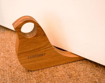 Little Bird Doorstop/Doorjam in White Oak Wood