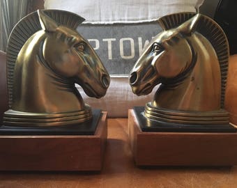 Pair of Vintage Horse Head Bookends by The A.C. Rehberger Company A.C.R Limited Chicago, IL