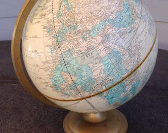Vintage Crams Imperial World Globe on Metal Stand