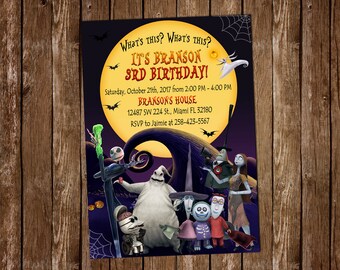 The Nightmare Before Christmas Invitation - The Nightmare Before Christmas Birthday Party - Halloween invitation