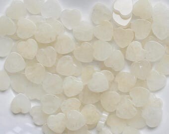 White Jade Crystal Pocket Heart, Crystal for Good Luck, Joy, Prosperity, Loving Relationships, Wisdom and Protection, Creamy White Gemstone.