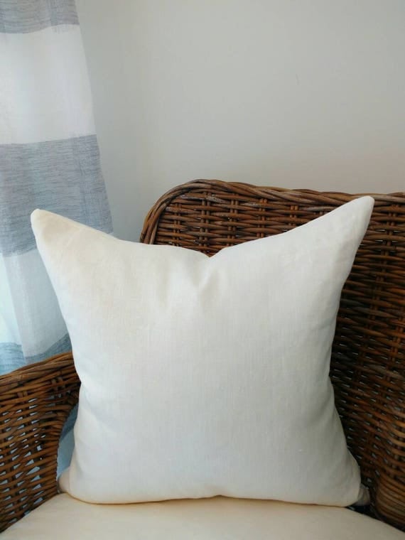 Off-white linen pillow off-white pillow linen pillow