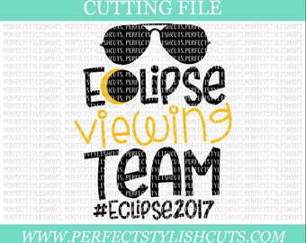 Eclipse Viewing Team Svg, Eclipse 2017 SVG, Solar Eclipse Svg, DXF, EPS, png Files for Cutting Machines Cameo or Cricut - Moon Svg, Sun Svg
