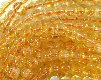 6mm citrine round beads 15.5" strand 34661