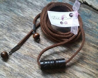 Necklace Choker Sweden Brown, brown suede collar necklace styles, versatile necklace, trendy necklace, long Choker, gift for her