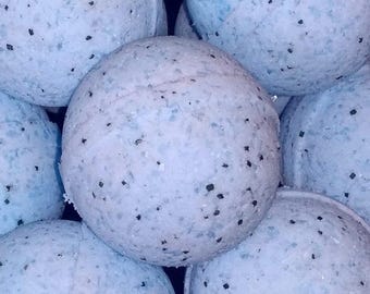 Blueberry Mint Bath Bombs 4.5 oz Blue Bath Bomb, Bridal Shower Favor, Baby Boy Shower Favor, Black Bath Bomb, Housewarming Gift, Bath Fizzy