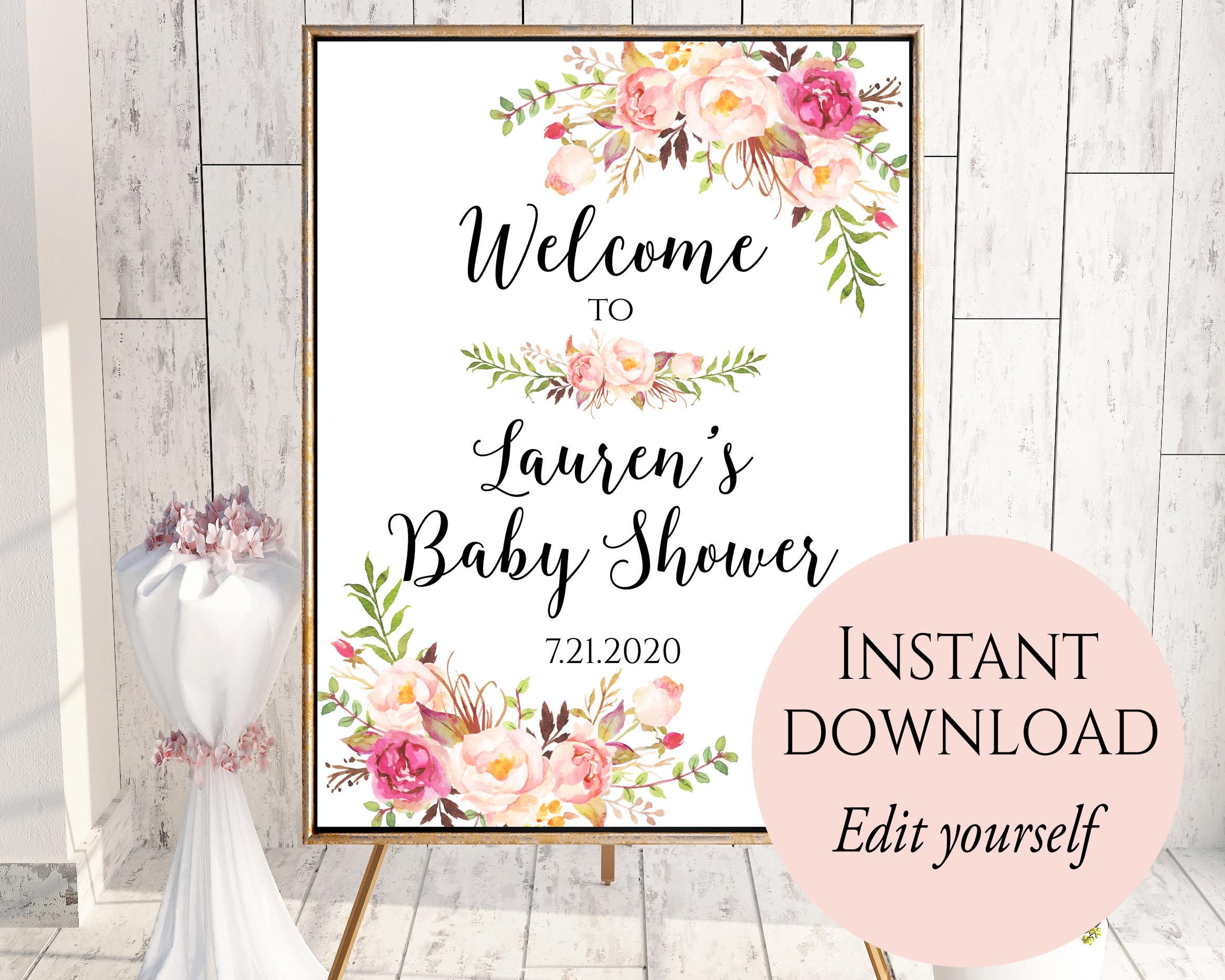 Welcome To Baby Shower Sign Free Printable Printable Word Searches