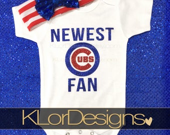 Cubs baby shirt, Chicago bodysuit, baseball baby, baby girl bodysuit, Chicago Cubs baby, newest Cubs fan shirt, first baseball game