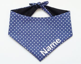 Classic Polka Dot Dog Bandana Personalised Personalized Custom Cat Bandana Blue Spot Tie On Bandana Neckerchief Boy Dog Collar Accessories