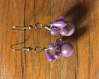 Purple dangle earrings