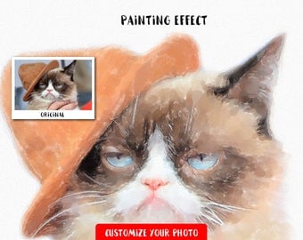 Custom pet portait, cat painting, cat portrait, watercolor painting, cat watercolor, custom cat painting, cat drawing, pet portraits