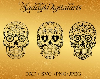 Sale!Sugar Skull SVG Collection - Candy Skull DXF - Sugar Skulls Clipart - SVG Files for Silhouette Cameo or Cricut