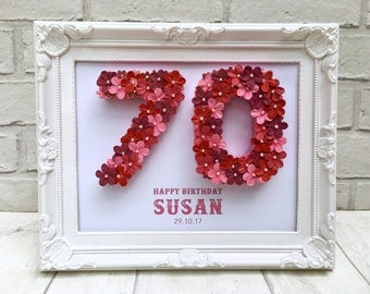 Personalised 70th birthday gift, Unique 70th birthday gift, 70th birthday sign, Happy 70th birthday, 70th gift for women, 70th birthday idea