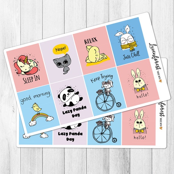 Cute animal quote planner stickers quote full box stickers