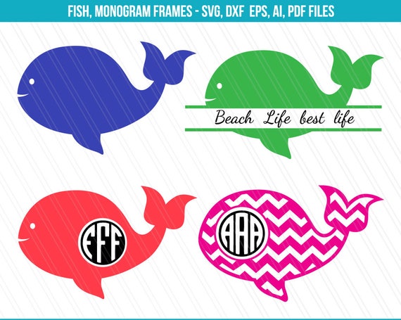 Download Fish Svg Fish monogram frames svg Nursery decor Fish