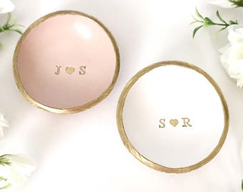 Initials and Heart Jewelry Dish / Personalized Jewelry Dish / Personalized Ring Dish / Engagement Ring Dish / Gifts for Her / Personalized