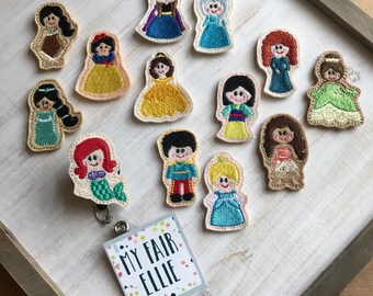 Disney Princess Badge Reel - Princess Badge Reel - Cinderella Badge - Ariel Badge - Snow White Badge Clip - Beauty and the Beast Badge Reel