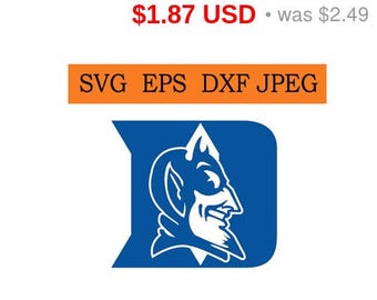 Sale 25% - Duke Blue Devils logo in SVG / Eps / Dxf / Jpg files INSTANT DOWNLOAD!