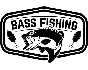 Bass fishing logo | Etsy