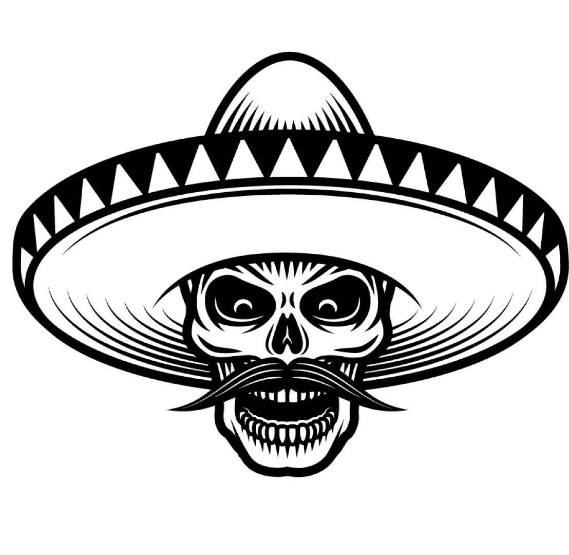 Download Mexican Bandit 1 Skull Sombrero Mustache Wild West Killer