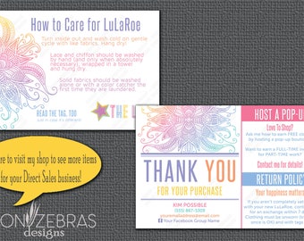 Mandala Thank You Card | Care Card | 4x6 Postcard | Free Personalization for LuLaRoe Retailers