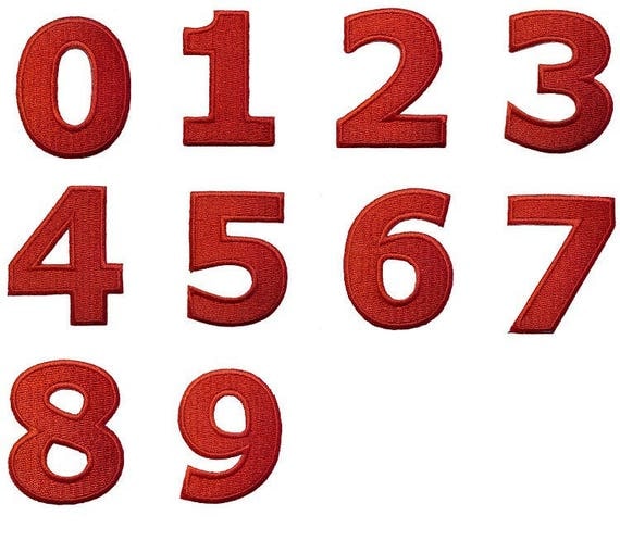 Patch/appliqué-number/digit red-Select all numbers