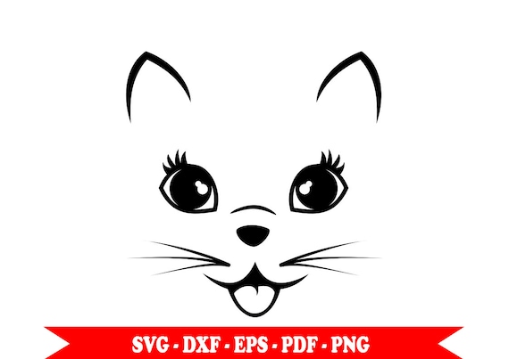Download Cat kitty cat face outline clip art in svg digital format