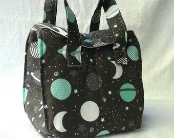 Custom Made- Insulated Lunch bag Set- Reusable Snack bag- Green Living-Reusable Sandwich bags-Water resistant Lining- Zero Waste- Lunch Box