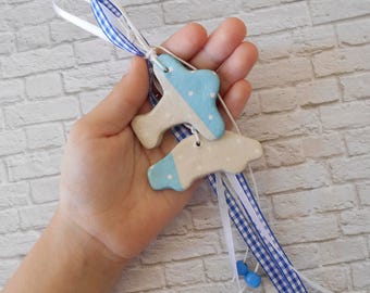Nuevo bebé adorno - tema - avión vivero - avión Baby Shower - bebé niño regalo - transporte transporte Decor - ArtFly