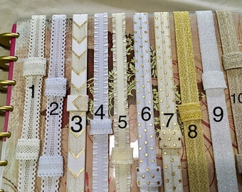 Gold Custom PLANNER BAND: Cream Happy Planner, Create 365, Erin Condren, Planner accessories, Elastic Band, Plum Paper & many more