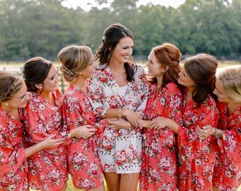 Floral Bridesmaid Robes, Robe for Bridesmaid, Gift for Bridesmaid, Bridesmaids Gift, Bridal Robes, Bridal Robe Set, Wedding Robe