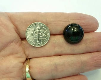 15mm, 5/8" Black Button Eyes, quantity of 12 eyes. Half Dome Buttons with Shank, Acrylic Button Eyes, Glossy Black Mushroom eyes
