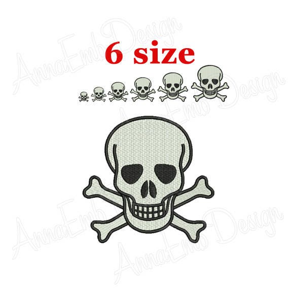 Skull and cross bones embroidery design skull mini design Skull and cross bones embroidery design skull mini design