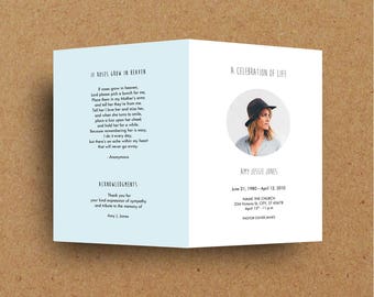 Funeral Program Template - MS Word - Printable - Instant Download - PROMO