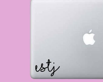 ESTJ Decal Sticker - Myer's-Briggs Decal - Laptop Decal - Laptop Sticker - Macbook Sticker - Vinyl Sticker - Car Decal - iPad Decal
