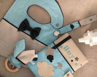 Gift personalized cloud to order baby blue and beige