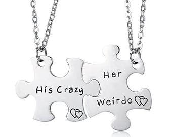 Puzzle Piece Necklace, Relationship Necklace, Matching Necklaces, Boyfriend Girlfriend Necklace, Marriage Gifts, Matching Couple Necklaces,