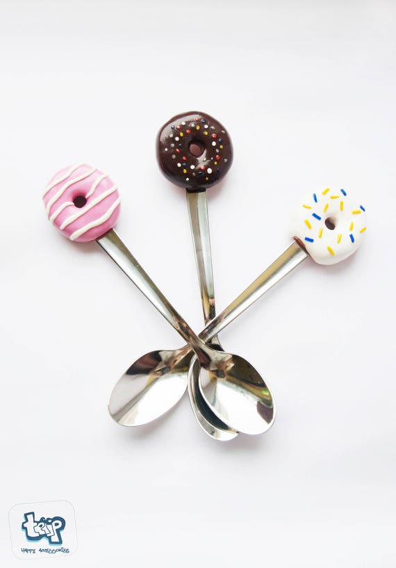 Cute donut topped spoons