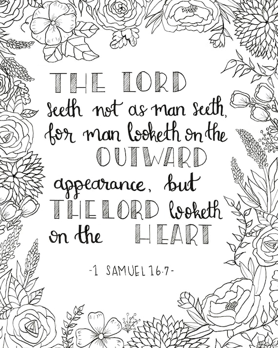 printable coloring page 1 samuel 167 the lord looketh